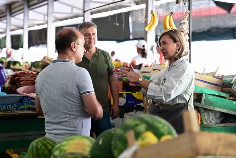 Maja Mojsova, kandidate për Komunën e Karposhit, në tregun e Taftalixhes: “Qeverisja lokale duhet të jetë afër qytetarëve”