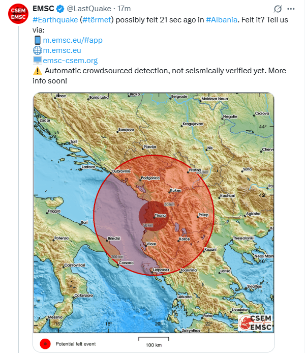 Lëkundje tërmeti në vend, ku ishte epiqendra
